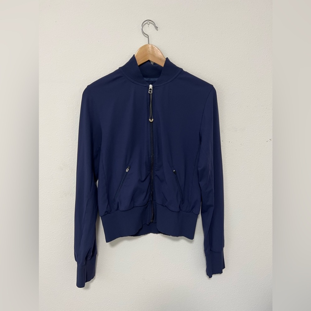 Alo Yoga Navy Blue Bomber Jacket